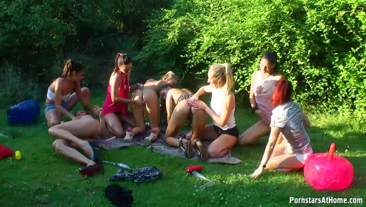 [Tainster] - Wet and Oily Outdoor Lesbian Group - Rachel, Jenny, Victoria - Kari - Victoria Puppy - Jenny Simons - Leila Smith - Rachel Evans - Donna Joe - Kitty Jane