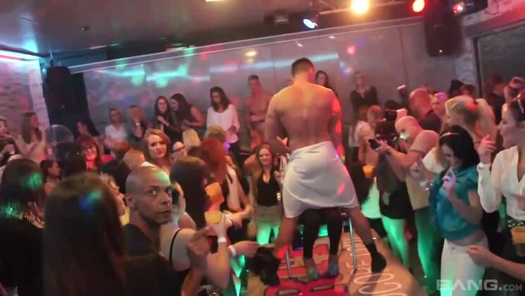 [BANG.com] - Lingerie-Clad Babes Give Blowjobs to Unknown Men at Party