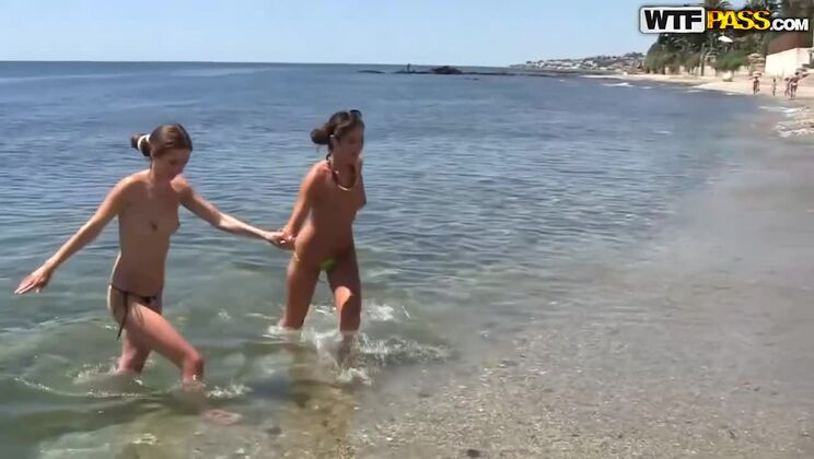 [WTFPass] - Lingerie Beach Party Turns into Hardcore Threesome - Carol Vega & Friends