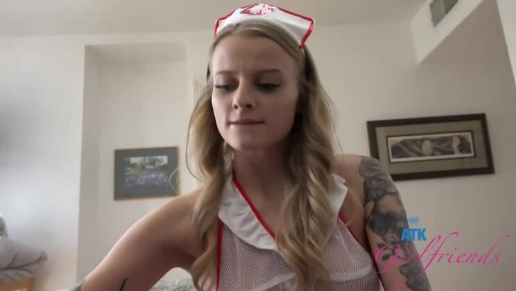 Tattooed Blonde Paris White in Nurse Role