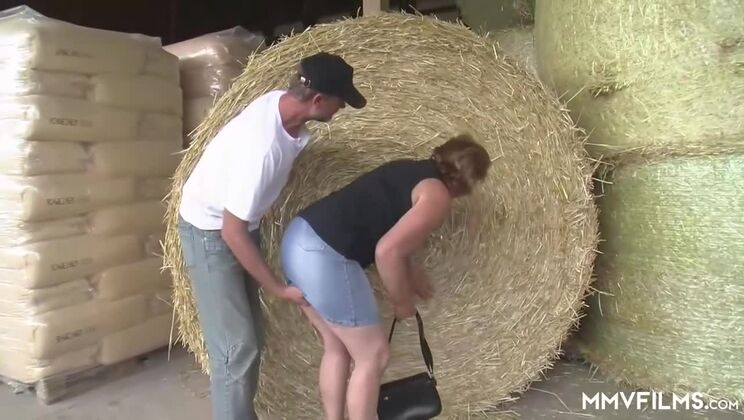 Granny Gets Cumshot from Naughty Farmer's Big Cock