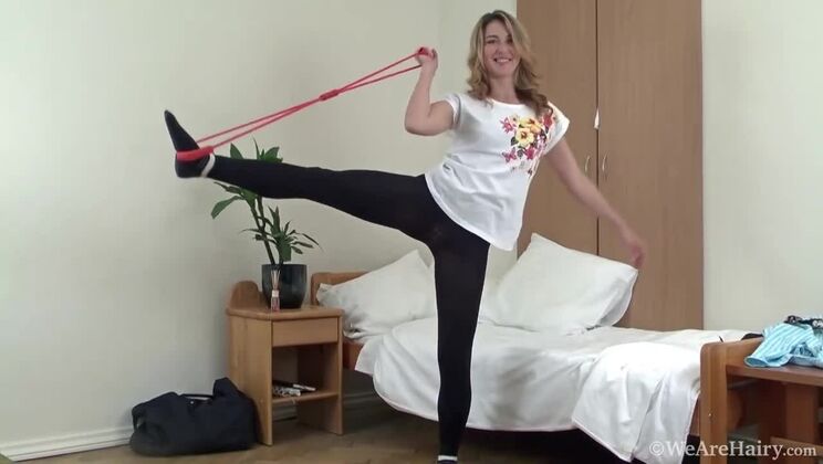 [WeAreHairy] - Tattooed Blonde Melisa Undresses And Plays - Melisa