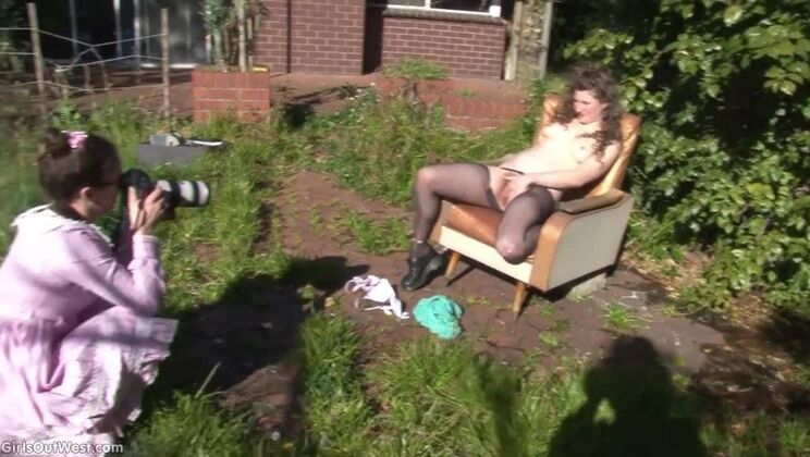 [GirlsOutWest] - Vanessa in Stockings Sexy Outdoor Play - Vanessa