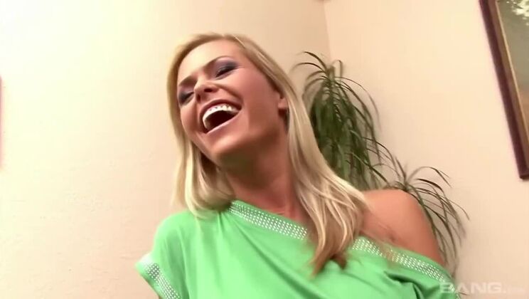 Masturbation with White Toy by a Sexy Blonde