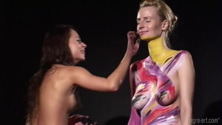 Big Tits Polish Girls Erica And Karolina Body Paint And Fuck