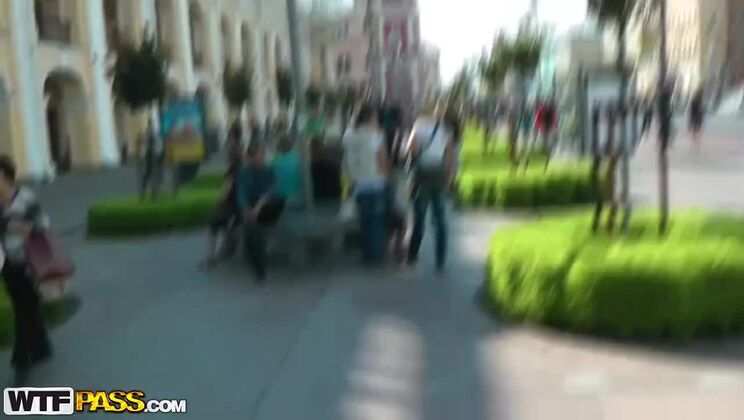 Isabella Clark Fists Outdoors with a Blonde Partner