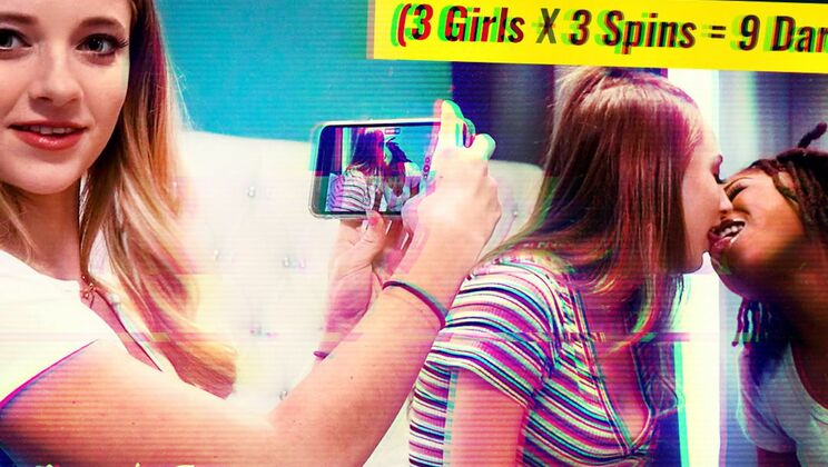 [SexTapeLesbians] - 9 Dares, 3 Girls, 1 Wheel: The Ultimate Lesbian Challenge - Riley Star - Kyler Quinn - Hazel Grace