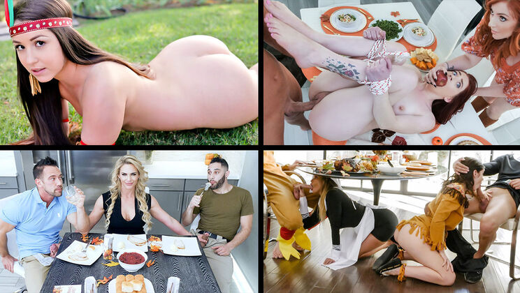 [TeamSkeetSelects] - Chase, Phillips, Sphinx, Carson in Thanksgiving Orgies - Brooklyn Chase - Lauren Phillips - Rosalyn Sphinx - Aria Carson