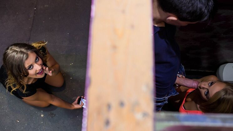 French Brunette Steals Dick in Bathroom