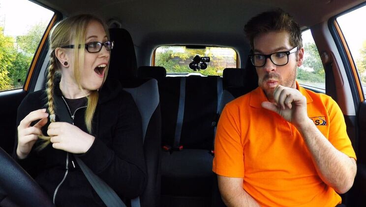 [FakeDrivingSchool] - Satine Spark's Blowjob and Creampie - Ryan Ryder - Satine Spark