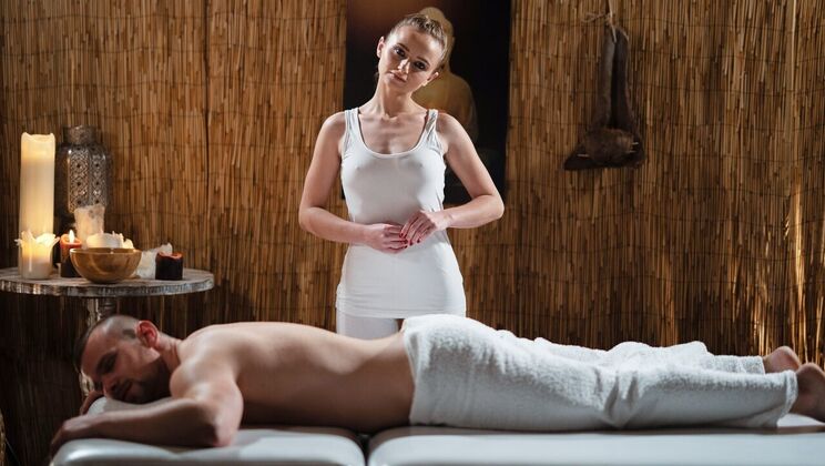 Lady Bug's Sensual Oil Massage Turns into Sex