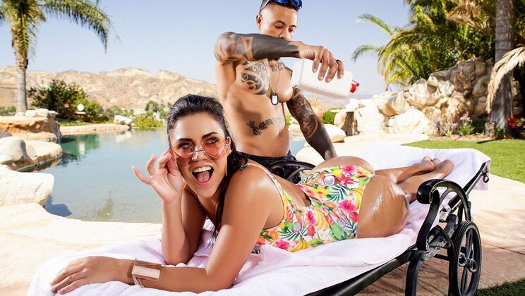 [MonsterCurves] - Poolside Interracial Fucking - Eddie Jaye - Monica Sage
