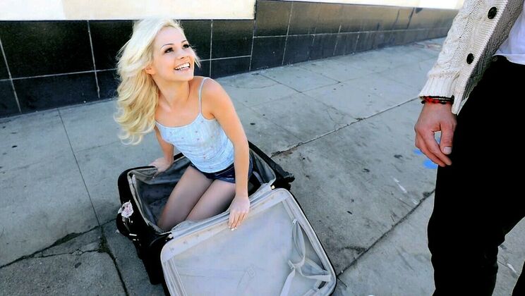 Blonde Teenager with Natural Tits and Tattoos