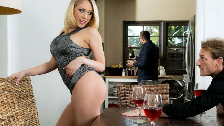 Blonde Housewife Gets Fucked on Kitchen Floor
