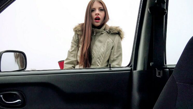 [StrandedTeens] - Car Sex with a Tattooed Brunette Babe - Rebecca Volpetti - Frank Gun