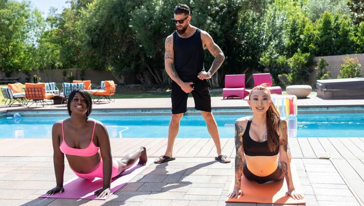[TransAngels] - Big Cock Fucks Asian in Anal Yoga Session - Alpha Wolfe - Billie Beaumont - Ana Andrews
