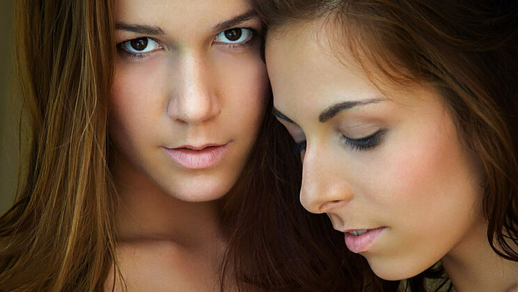 Blonde Alexis and Brunette Antonia in Lesbian Sex