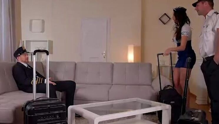 [PornWorld] - Pilots Take Turns with Stewardess in Hotel - Anissa Kate - Erik Everhard - David Perry