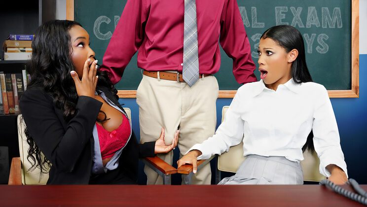 [PervPrincipal] - Taboo Step Fantasy with Stepmom and Stepdaughter - Naomi Foxxx - Eden West - Peter Fitzwell