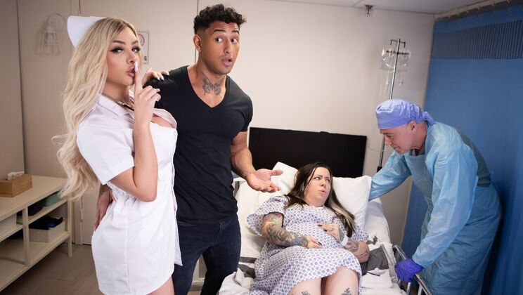 [TransAngels] - Cum on Tits of Sexy Nurse after Blowjob - Kenzo Alvarez - Angellica Good