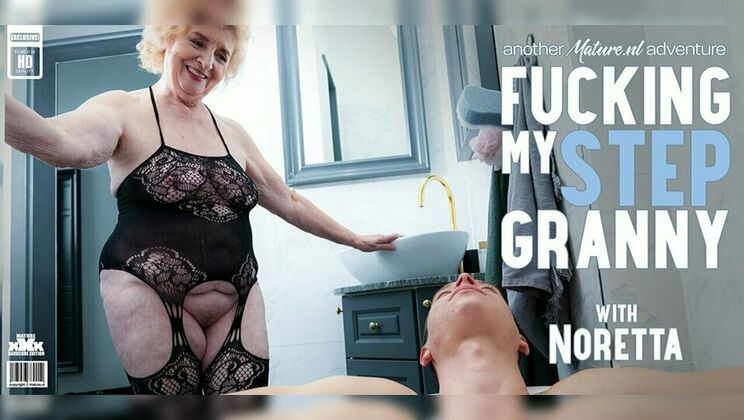 [Mature.nl] - Stepson Voyeur Fucks Granny Noretta on the Couch - Nikki Nuttz - Noretta