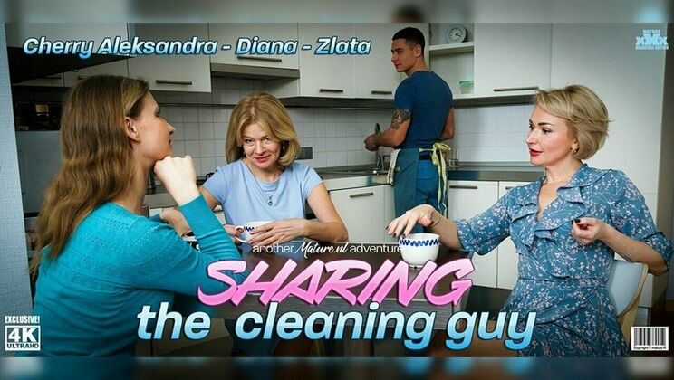 [Mature.nl] - Facials and ball sucking galore with shaved and skinny MILFs