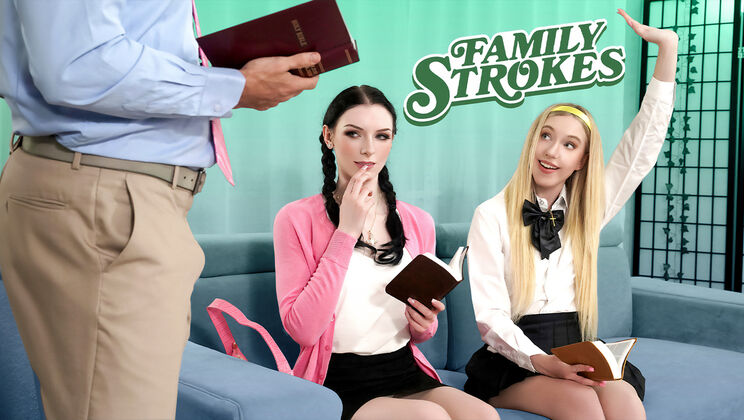 [FamilyStrokes] - Deepthroat and Blowjob Bible Study for Will - Will Pounder - Kallie Taylor - Celestina Blooms