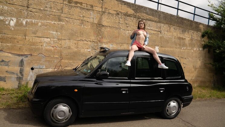 [FakeTaxi] - Outdoor Sex with My Shaved Wife - Agatha Shay