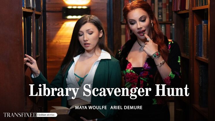 [Transfixed] - Doggystyle Fucking in Library Scavenger Hunt - Maya Woulfe - Ariel Demure