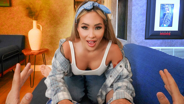 Asian Blonde Sucks and Fucks