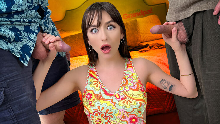 [NotMyGrandpa] - Threesome with a Young Brunette and Two Old Men - Dick Chibbles - Jack Vegas - Lana Smalls