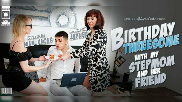 [Mature.nl] - Stepson gets double pleasure from stepmom and her blonde friend