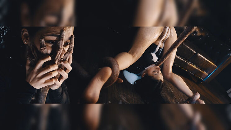 Shelena Takes Double Penetration in Bondage