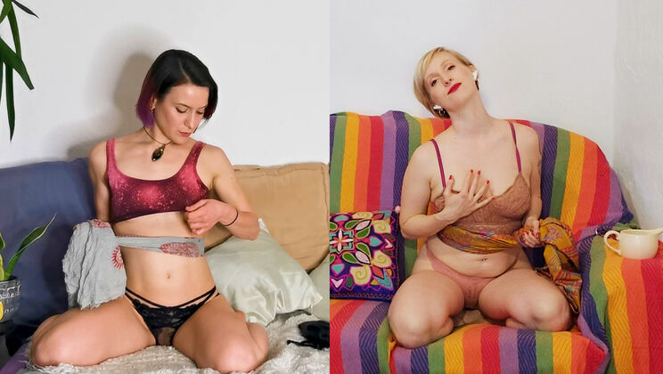 Brunette JOI Duo: Lingerie & Toy Exploration