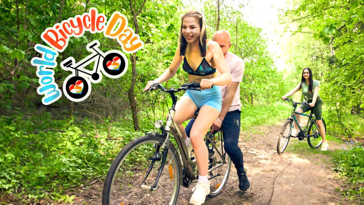 [ClubSweethearts] - Blonde Teen Blowjob & Hardcore Action on World Bicycle Day - Aleks Sam - Remido - Bella Fawn