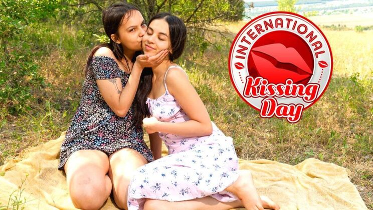 [ClubSweethearts] - Outdoor Masturbation and Scissoring on Kissing Day with Lolitta Moreau - Lolitta Moreau - Elina Sable