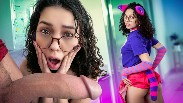 Brunette Student Dress Up In Mom's Bra