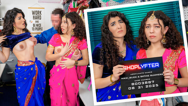 [Shoplyfter] - Long Skirt, Short Fuses: 2 Girls 1 Guy - Jack Vegas - Satine Summers - Nikki Slick