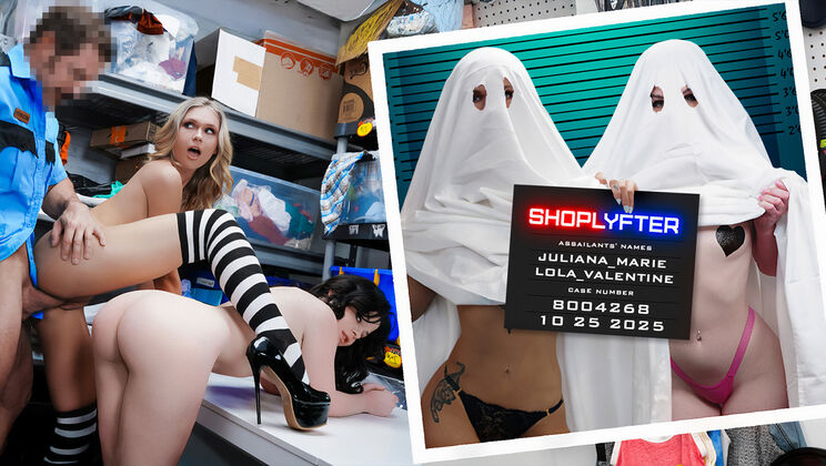 [Shoplyfter] - Double Blowjob From Blonde Students With Gagging And Thongs - Jason Sarcinelli - Juliana Marie - Lola Valentine