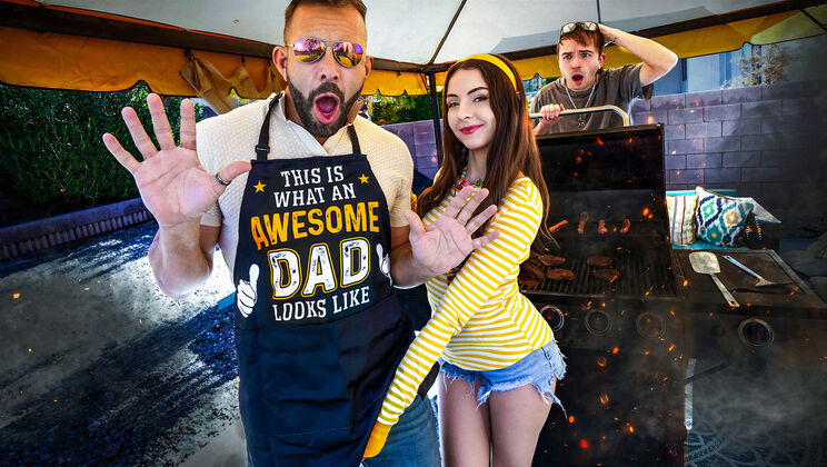 [FamilyStrokes] - Petite Brunette in Headband Gives Intense Blowjob - Will Pounder - Serena Hill