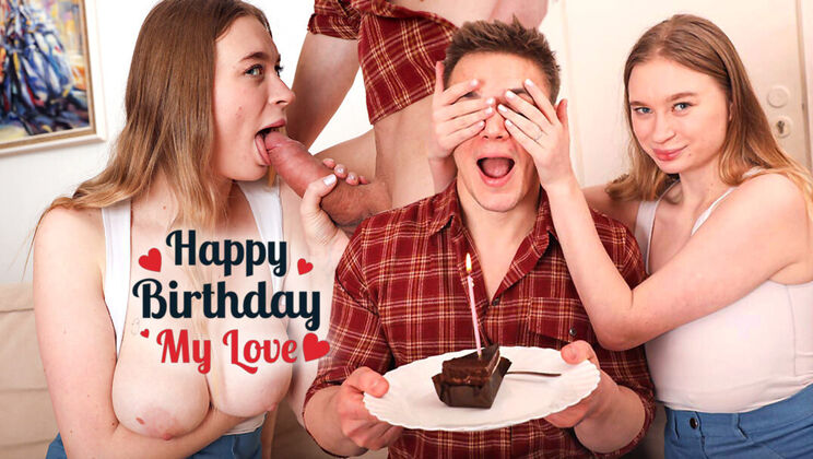 [ClubSweethearts] - Long Hair Teen Gives Birthday Blowjob And Handjob Combo - Tim Deen - Crazy Alisha