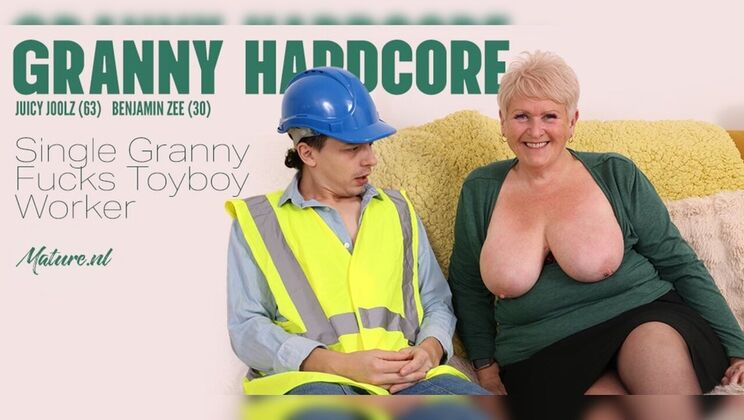 Juicy Joolz the Dirty Talkin' Granny Gets Plowed by a Construction Worker