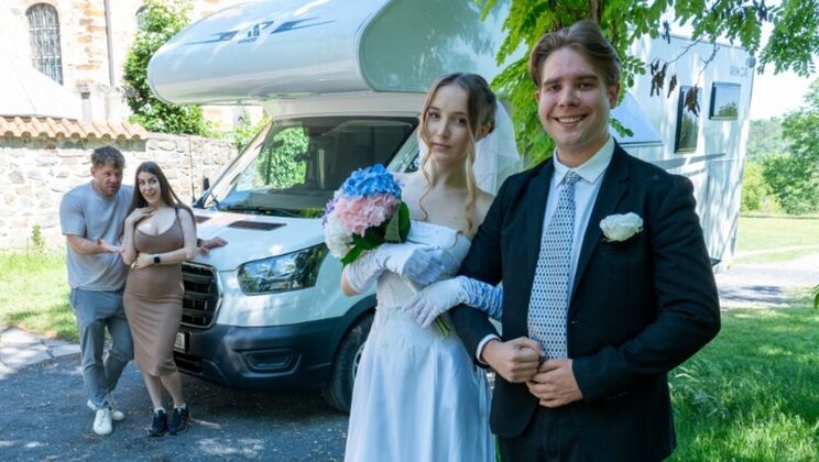 Wedding Day Cheat: Polly Young Fucked by Stranger in a Car