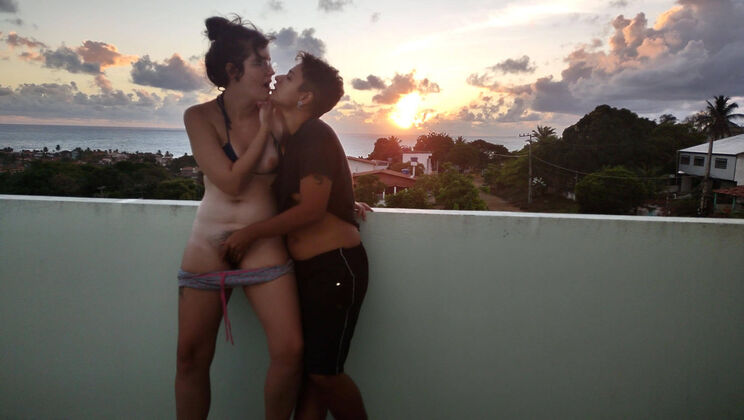 Lesbian POV: Ari & Sofi Lick and Finger at Dawn