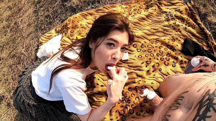 Igor & Lera Turn Banana Cream Picnic Into Sex Show