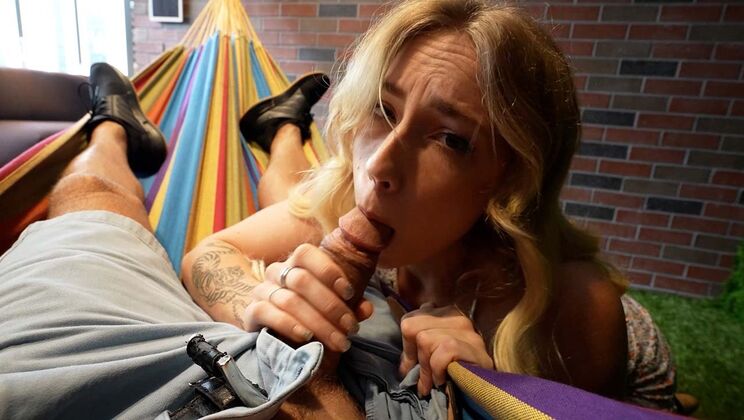 Slim Amateur Blonde Stella Elle POV Dick Suck